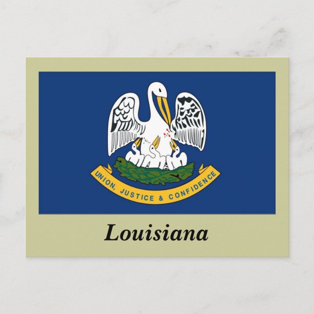 Cartão Postal Bandeira do Estado da Louisiana (Frente)