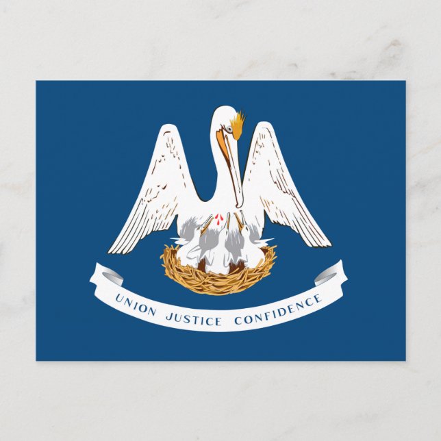 Cartão Postal Bandeira do Estado da Louisiana (Frente)