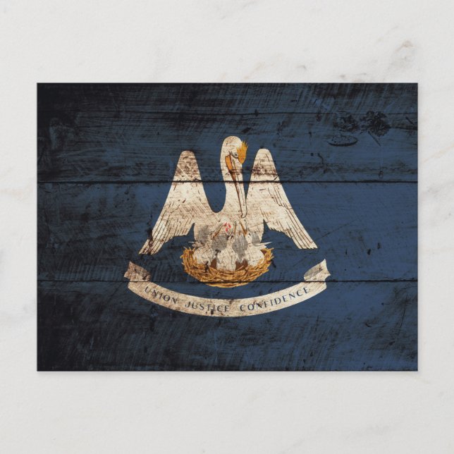 Cartão Postal Bandeira do Estado da Louisiana em Velho Cinto de  (Frente)