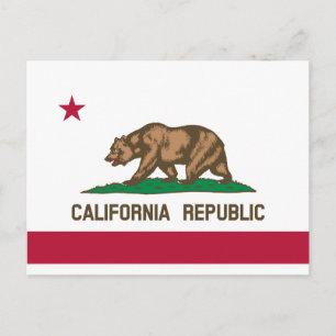 Cartão Postal Bandeira do Estado da República da Califórnia