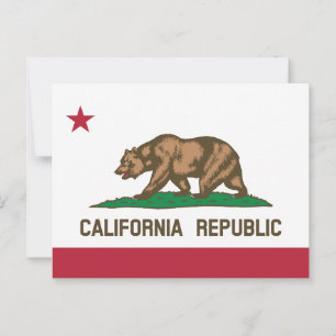 Cartão Postal Bandeira do Estado da República da Califórnia com 