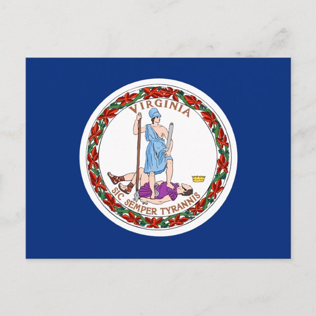 Cartão Postal Bandeira do Estado da Virgínia (Frente)