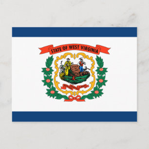 Cartão Postal Bandeira do Estado da Virgínia Ocidental