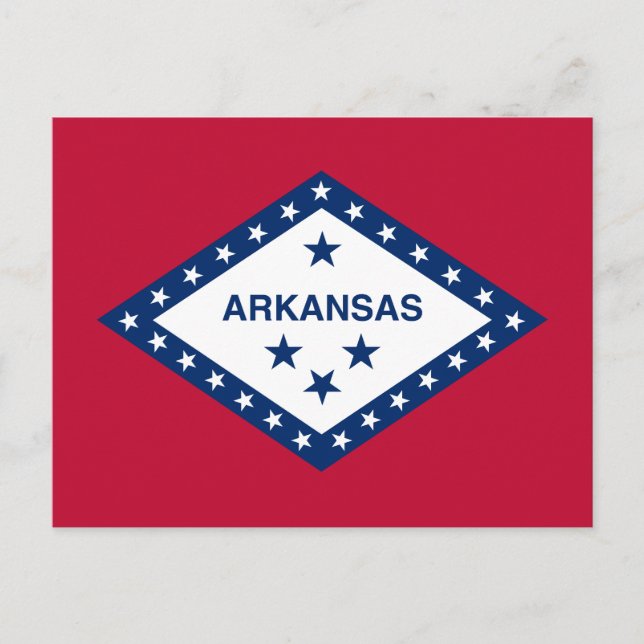 Cartão Postal Bandeira do estado de Arkansas (Frente)