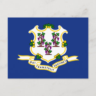 Cartão Postal Bandeira do Estado de Connecticut