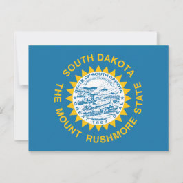 Cartão Postal Bandeira do Estado de Dakota do Sul Raios Dourados