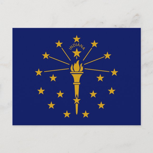 Cartão Postal Bandeira do Estado de Indiana (Frente)