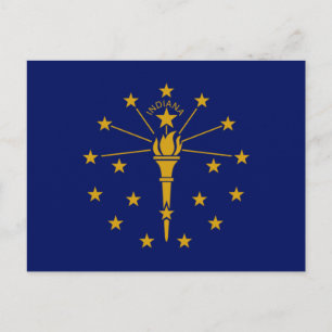 Cartão Postal Bandeira do estado de Indiana