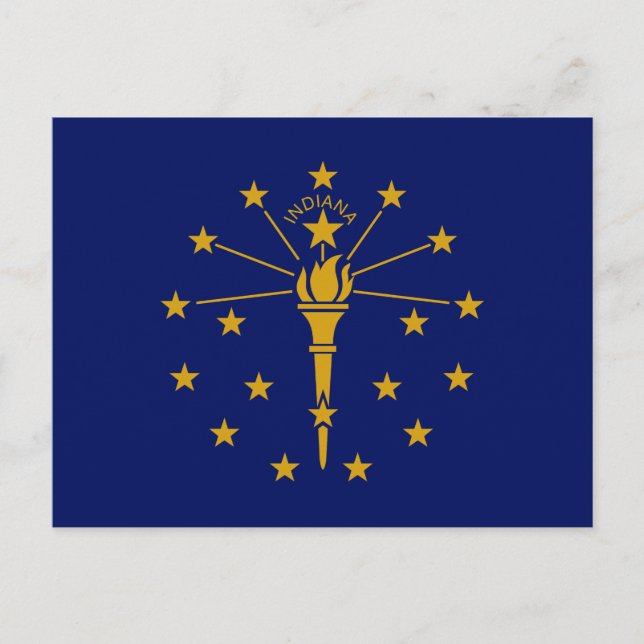 Cartão Postal Bandeira do estado de Indiana (Frente)