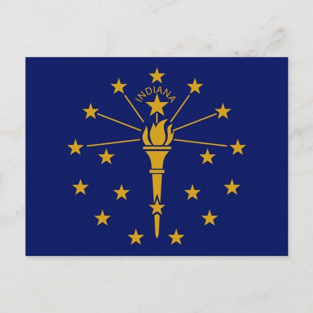 Cartão Postal Bandeira do Estado de Indiana (Frente)