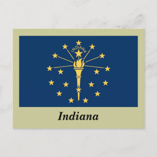 Cartão Postal Bandeira do Estado de Indiana