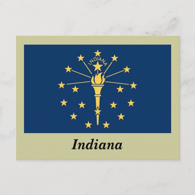 Cartão Postal Bandeira do Estado de Indiana (Frente)
