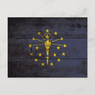 Cartão Postal Bandeira do Estado de Indiana no Velho Grão de Ma