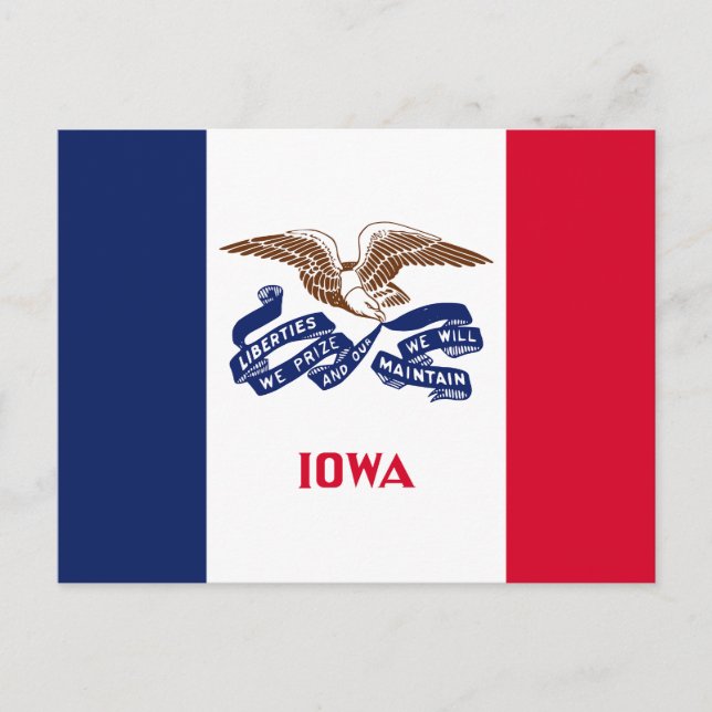 Cartão Postal Bandeira do estado de Iowa (Frente)