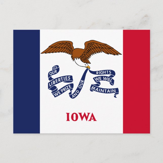 Cartão Postal Bandeira do Estado de Iowa (Frente)