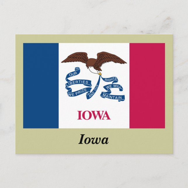 Cartão Postal Bandeira do Estado de Iowa (Frente)