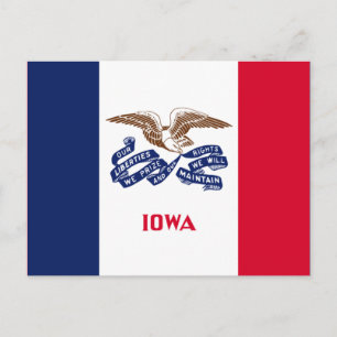 Cartão Postal Bandeira do Estado de Iowa