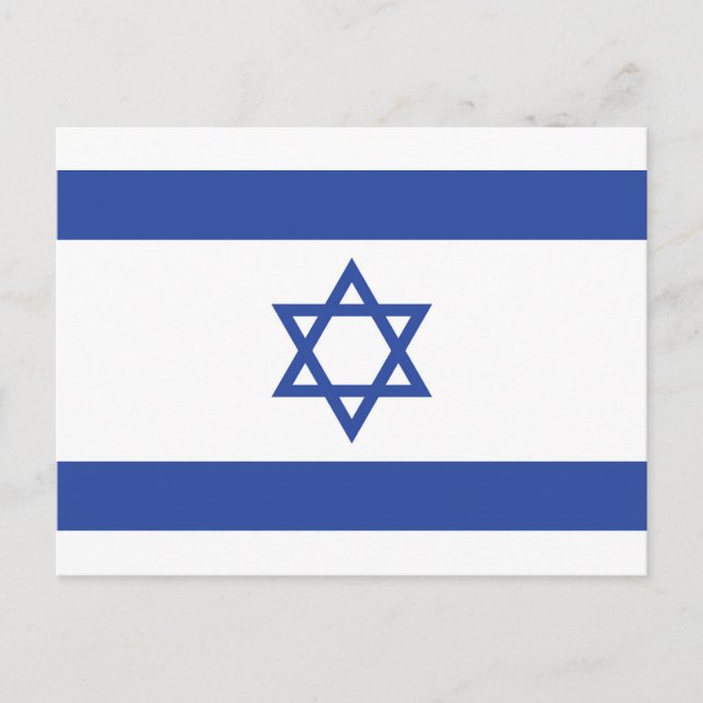 Cartão Postal Bandeira do Estado de Israel, Estrela de David Jud (Frente)