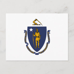Cartão Postal Bandeira do Estado de Massachusetts