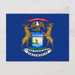 Cartão Postal Bandeira do estado de Michigan
