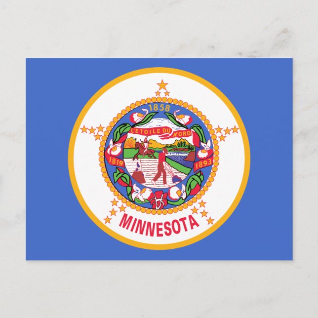 Cartão Postal Bandeira do Estado de Minnesota (Frente)