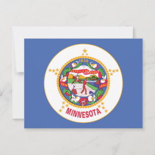 Cartão Postal Bandeira do Estado de Minnesota Terra dos 10000 La