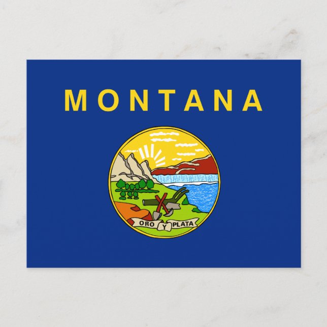 Cartão Postal Bandeira do Estado de Montana (Frente)