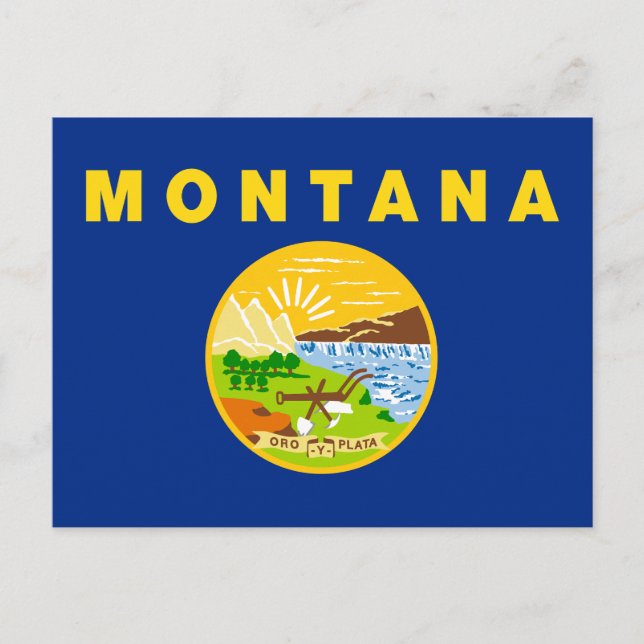 Cartão Postal Bandeira do Estado de Montana (Frente)