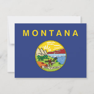 Cartão Postal Bandeira do Estado de Montana Big Sky Country Oro 