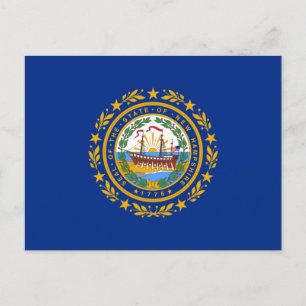 Cartão Postal Bandeira do Estado de New Hampshire