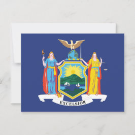 Cartão Postal Bandeira do Estado de Nova York Império Estado Lib