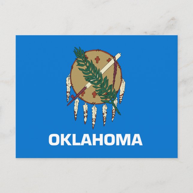 Cartão Postal Bandeira do Estado de Oklahoma (Frente)
