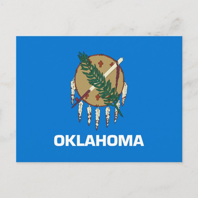 Cartão Postal Bandeira do Estado de Oklahoma (Frente)