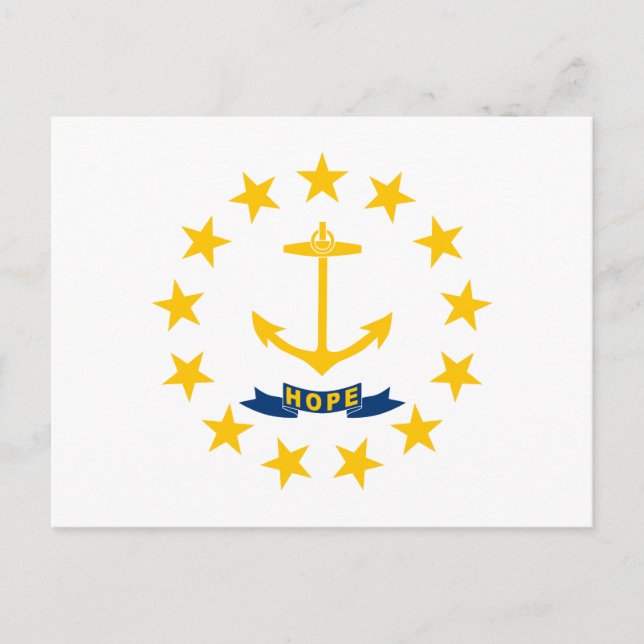 Cartão Postal Bandeira do Estado de Rhode Island (Frente)