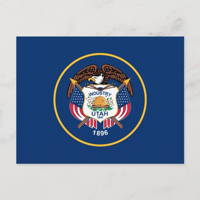 Cartão Postal Bandeira do Estado de Utah (Frente)