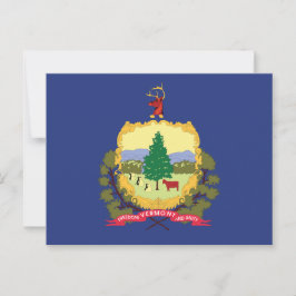 Cartão Postal Bandeira do Estado de Vermont Árvore de Pinheiro V