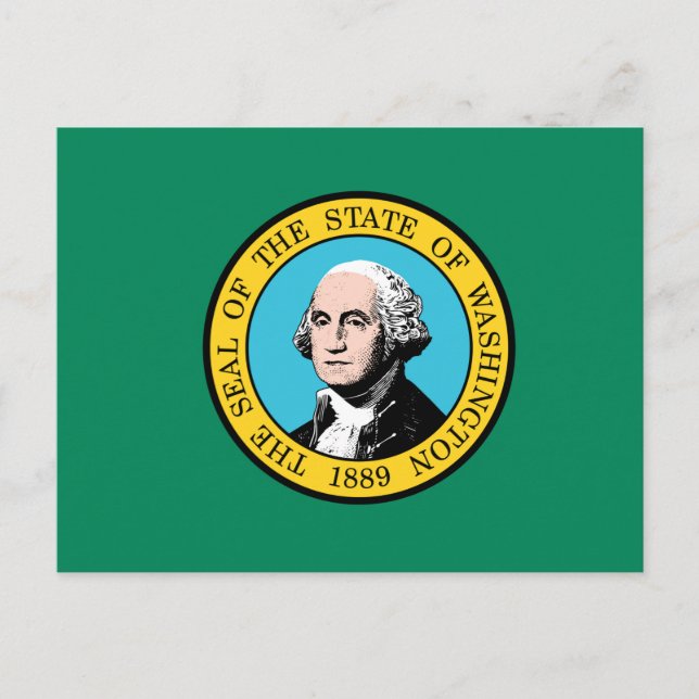 Cartão Postal Bandeira do Estado de Washington (Frente)