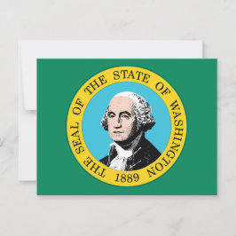 Cartão Postal Bandeira do Estado de Washington Campo Verde Retra