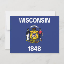 Cartão Postal Bandeira do Estado de Wisconsin Marinheiro Mineiro