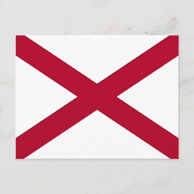 Cartão Postal Bandeira do estado do Alabama (Frente)