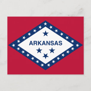 Cartão Postal Bandeira do Estado do Arkansas