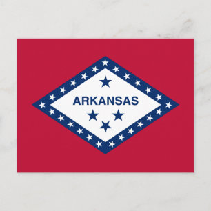 Cartão Postal Bandeira do Estado do Arkansas Patriótico