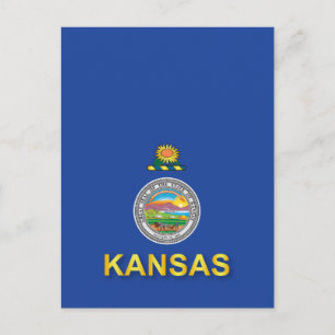 Cartão Postal Bandeira do Estado do Kansas