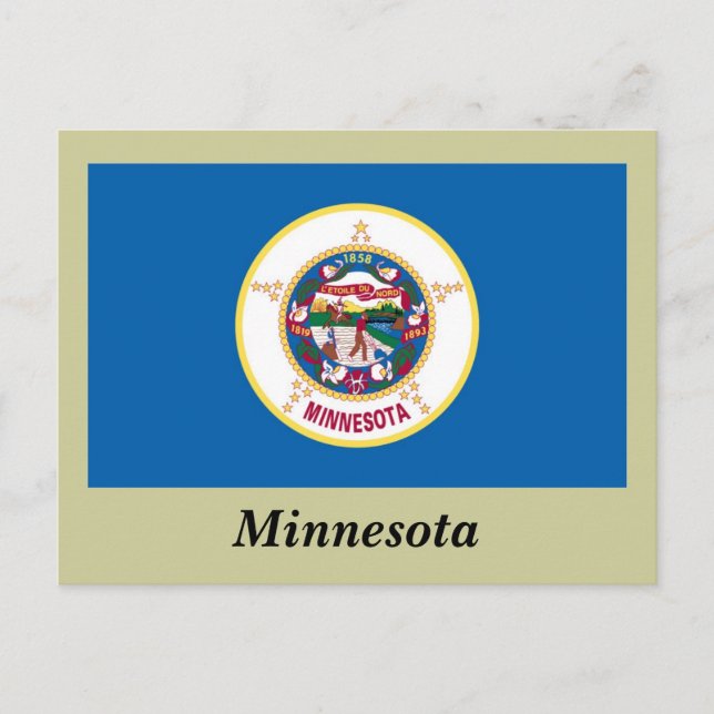 Cartão Postal Bandeira do Estado do Minnesota (Frente)