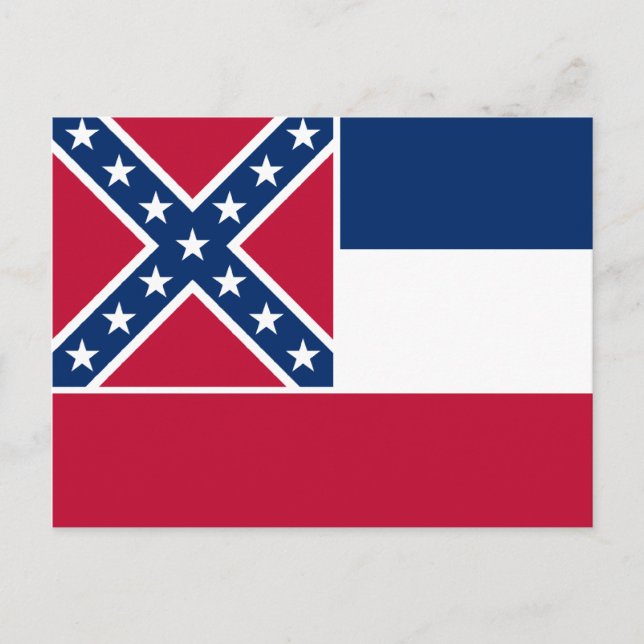 Cartão Postal Bandeira do estado do Mississippi (Frente)