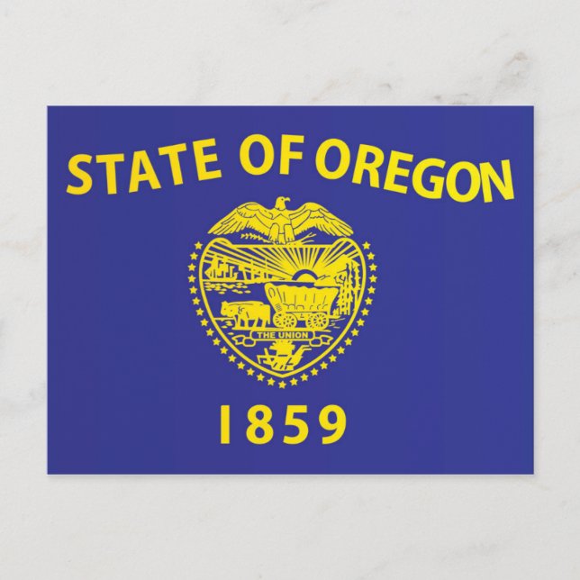 Cartão Postal Bandeira do Estado do Oregon, EUA (Frente)