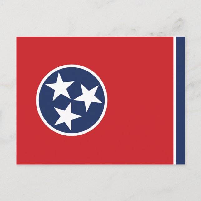 Cartão Postal Bandeira do Estado do Tennessee Três Estrelas Círc (Frente)