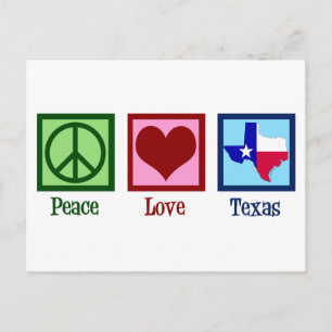 Cartão Postal Bandeira do Estado do Texas Paz Amor