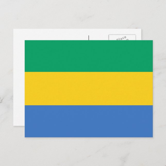 Cartão Postal Bandeira do Gabão, Bandeira do Gabão (Frente/Verso)