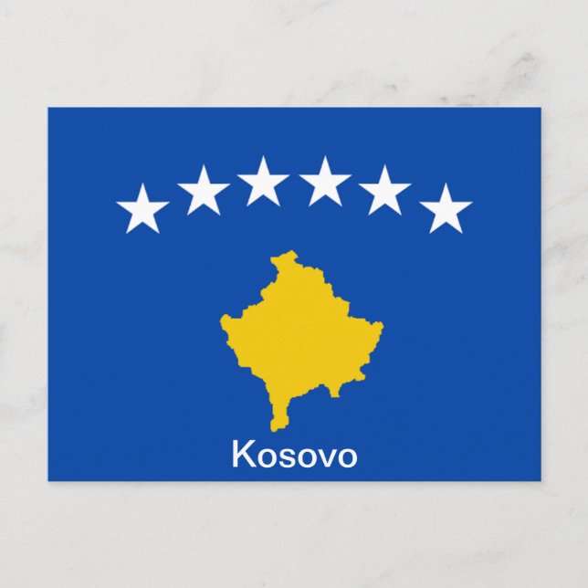 Cartão Postal Bandeira do Kosovo (Frente)